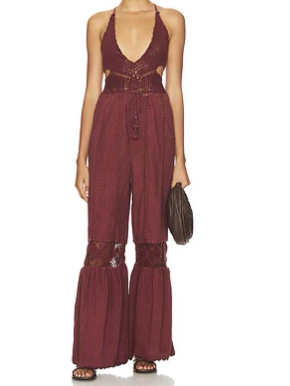 Freya Crochet One Piece Free People sold out Revolve New with tags Medium Brown - Picture 2 of 13